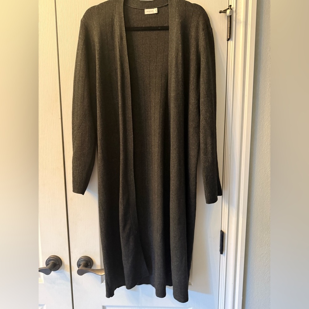 Gentle Fawn Long Grey Open Cardigan Lightweight